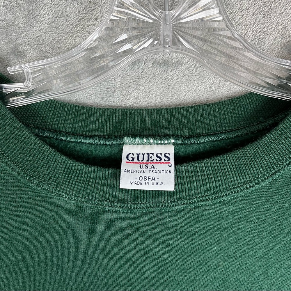 Vintage 90s Y2K Guess Christmas Tree Graphic Sweatshirt OSFA Medium Large Grunge - Picture 7 of 12